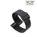 Easy-Klick Edelstahl Milanaise-Mesh Uhrenarmband Modell Hamburg PVD-schwarz 14 mm