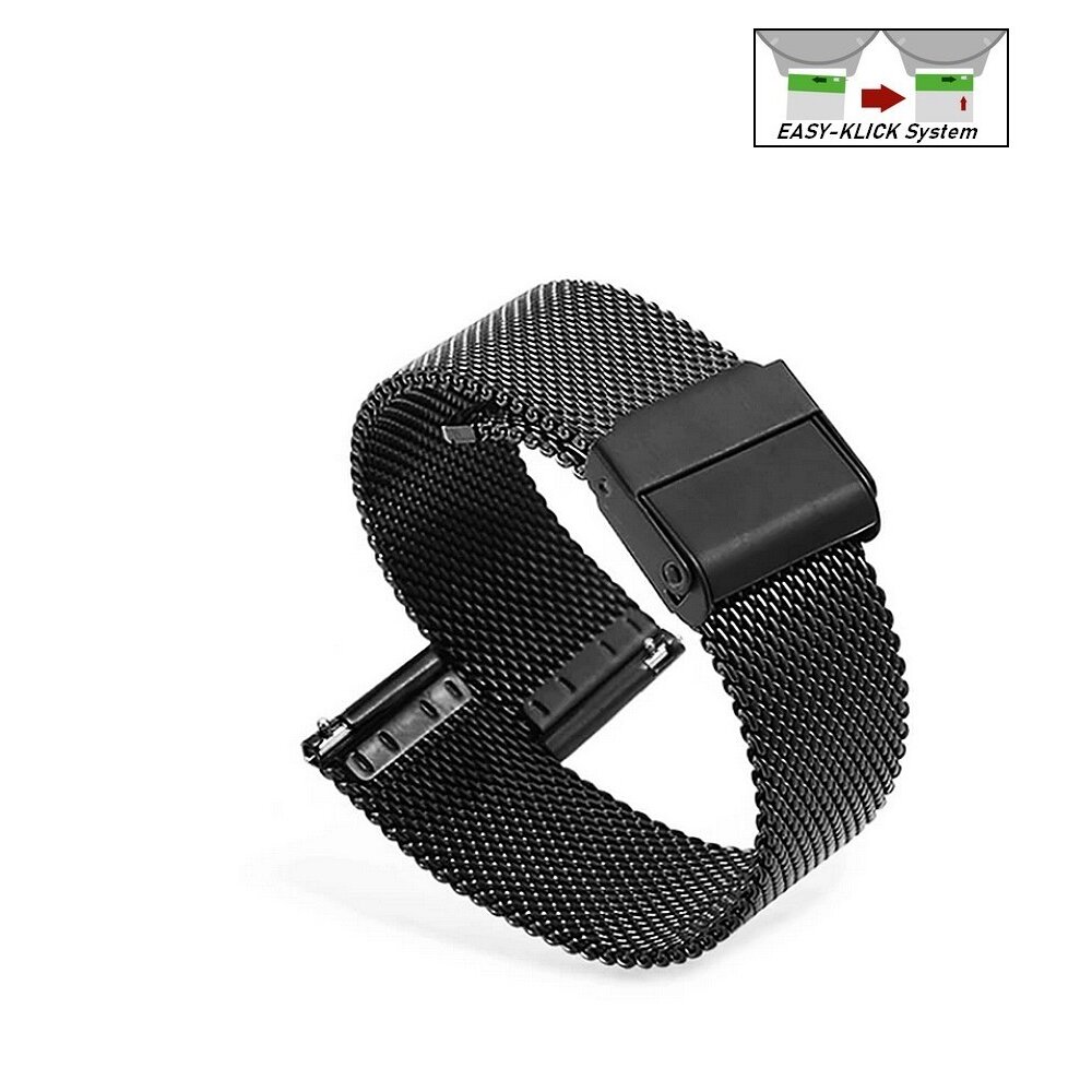 Easy-Klick Edelstahl Milanaise-Mesh Uhrenarmband Modell Hamburg PVD-s