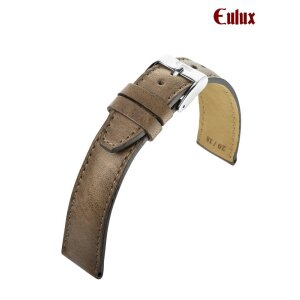 Eulux Soft-Pferdeleder Uhrarmband Modell Cavallo-Sport taupe 20 mm Handarbeit