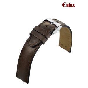 Eulux Soft-Pferdeleder Uhrarmband Modell Cavallo-Sport mocca 22/18 mm Handarbeit