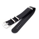 GEO-Straps Nato Nylon Uhrenarmband Modell Nitro-XXL superlang schwarz 22 mm