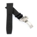 Canvas-Nylon Leder Uhrenarmband Modell Ingelheim-FSS schwarz 20 mm, kompatibel IWC