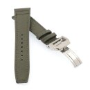 Canvas-Nylon Leder Uhrenarmband Modell Ingelheim-FSS grün 22 mm, kompatibel IWC