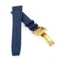 Canvas-Nylon Leder Uhrenarmband Modell Ingelheim-FSG blau 20 mm, kompatibel IWC