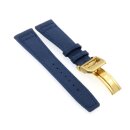 Canvas-Nylon Leder Uhrenarmband Modell Ingelheim-FSG blau 22 mm, kompatibel IWC