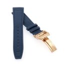 Canvas-Nylon Leder Uhrenarmband Modell Ingelheim-FSRG blau 20 mm, kompatibel IWC