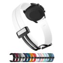 Easy-Klick Silikon Uhrenarmband Modell Hotspot-S mit Magnet-Faltschließe weiß 22 mm