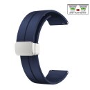 Easy-Klick Silikon Uhrenarmband Modell Hotspot-S mit Magnet-Faltschließe dunkel-blau 22 mm