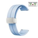 Easy-Klick Silikon Uhrenarmband Modell Hotspot-S mit Magnet-Faltschließe eis-blau 22 mm