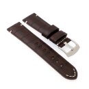 Alligator Vintage Uhrenarmband Modell Laax-Chrono mocca 18 mm