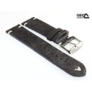 Vintage Easy-Klick Antik-Rindleder Uhrenarmband Modell Delta stone-grau 18 mm