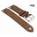 Vintage Easy-Klick Antik-Rindleder Uhrenarmband Modell Delta cigar-braun 20 mm