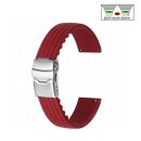 Easy-Klick Silikon Uhrenarmband Modell Lesbos bordeaux-rot 20 mm, Faltschließe