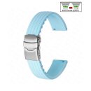 Easy-Klick Silikon Uhrenarmband Modell Lesbos tiffany-blau 22 mm, Faltschließe