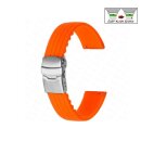 Easy-Klick Silikon Uhrenarmband Modell Lesbos orange 22 mm, Faltschließe