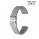 Easy-Klick Silikon Uhrenarmband Modell Lesbos grau 22 mm, Faltschließe