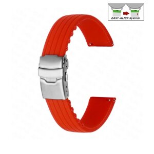 Easy-Klick Silikon Uhrenarmband Modell Lesbos orange 20 mm, Faltschli