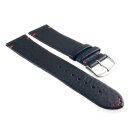 Easy-Klick echt Elch-Leder Uhrenarmband Modell Vancouver schwarz-rot 16 mm