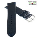 Easy-Klick echt Elch-Leder Uhrenarmband Modell Vancouver schwarz-blau 16 mm