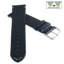 Easy-Klick echt Elch-Leder Uhrenarmband Modell Vancouver schwarz-grün 16 mm