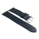 Easy-Klick echt Elch-Leder Uhrenarmband Modell Vancouver schwarz-blau 20 mm