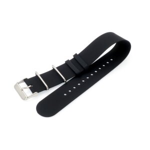 Nato Silikon Uhrenarmband Modell Naflex schwarz 22 mm Nato Strap
