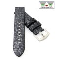 Easy-Klick echt Perlrochen Uhrenarmband Modell Stinger-BD Perlmutt-schwarz 20 mm Handarbeit