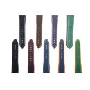 Premium Hybrid Silikon-Nylon Uhrenarmband Modell Isidor blau-gelb 22 mm