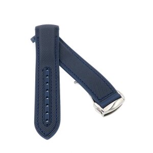 Premium Hybrid Uhrenarmband Modell Innsbruck-FSS blau 22 mm, komp. Omega