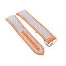 Premium Hybrid Uhrenarmband Modell Innsbruck-FSS grau-orange 20 mm, komp. Omega