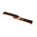 Premium Hybrid Uhrenarmband Modell Innsbruck-FSS schwarz-orange 20 mm, komp. Omega