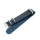 Nato-Zulu Vintage-Leder Uhrenarmband Modell Tunis blau 18 mm Nato Strap