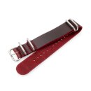 Nato-Zulu Vintage-Leder Uhrenarmband Modell Tunis rot 18...