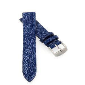 Echt Perlrochen Uhrenarmband Modell Perlus Perlmutt-blau 20 mm Handarbeit