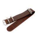 Nato-Zulu Vintage-Leder Uhrenarmband Modell Tunis mocca 20 mm Nato Strap