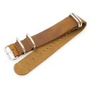 Nato-Zulu Vintage-Leder Uhrenarmband Modell Tunis cognac...