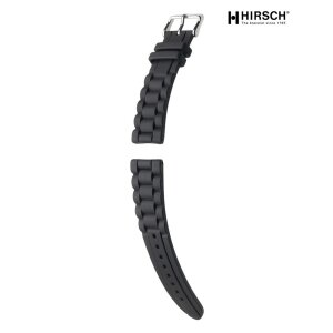 Hirsch Silikon Uhrenarmband Modell Jelly schwarz 22 mm