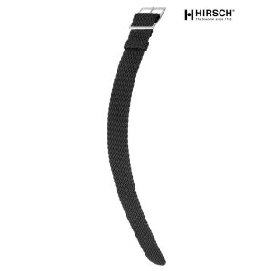 Hirsch Perlon Durchzugs-Uhrenarmband Modell Delta-XL schwarz 20 mm, extralang