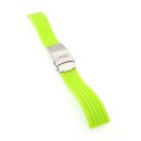 XL-Silikon Uhrenarmband Modell Kreta-FS-S neon-grün 18 mm, Faltschließe