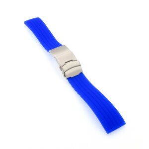 XL-Silikon Uhrenarmband Modell Kreta-FS-S königs-blau 18 mm, Faltschließe