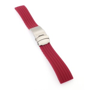 XL-Silikon Uhrenarmband Modell Kreta-FS-S rot 20 mm, Faltschließe