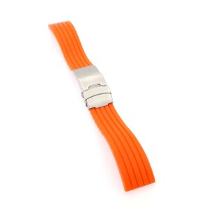 XL-Silikon Uhrenarmband Modell Kreta-FS-S orange 22 mm, Faltschließe