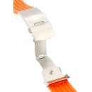 XL-Silikon Uhrenarmband Modell Kreta-FS-S orange 22 mm, Faltschließe