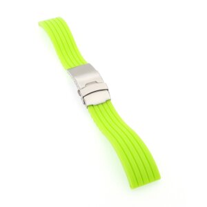 XL-Silikon Uhrenarmband Modell Kreta-FS-S neon-grün 22 mm, Faltschließe