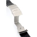 Easy-Klick XL-Silikon Uhrenarmband Modell Kreta-FS-S schwarz 18 mm, Faltschließe