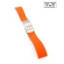 Easy-Klick XL-Silikon Uhrenarmband Modell Kreta-FS-S orange 22 mm, Faltschließe