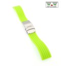 Easy-Klick XL-Silikon Uhrenarmband Modell Kreta-FS-S neon-grün 22 mm, Faltschließe