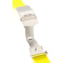 Easy-Klick XL-Silikon Uhrenarmband Modell Kreta-FS-S gelb 24 mm, Faltschließe