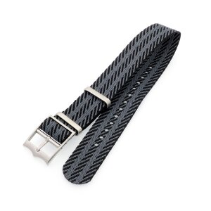 Nato Nylon Uhrenarmband Modell Luxor-S schwarz-grau 20 mm, komp. Tudor
