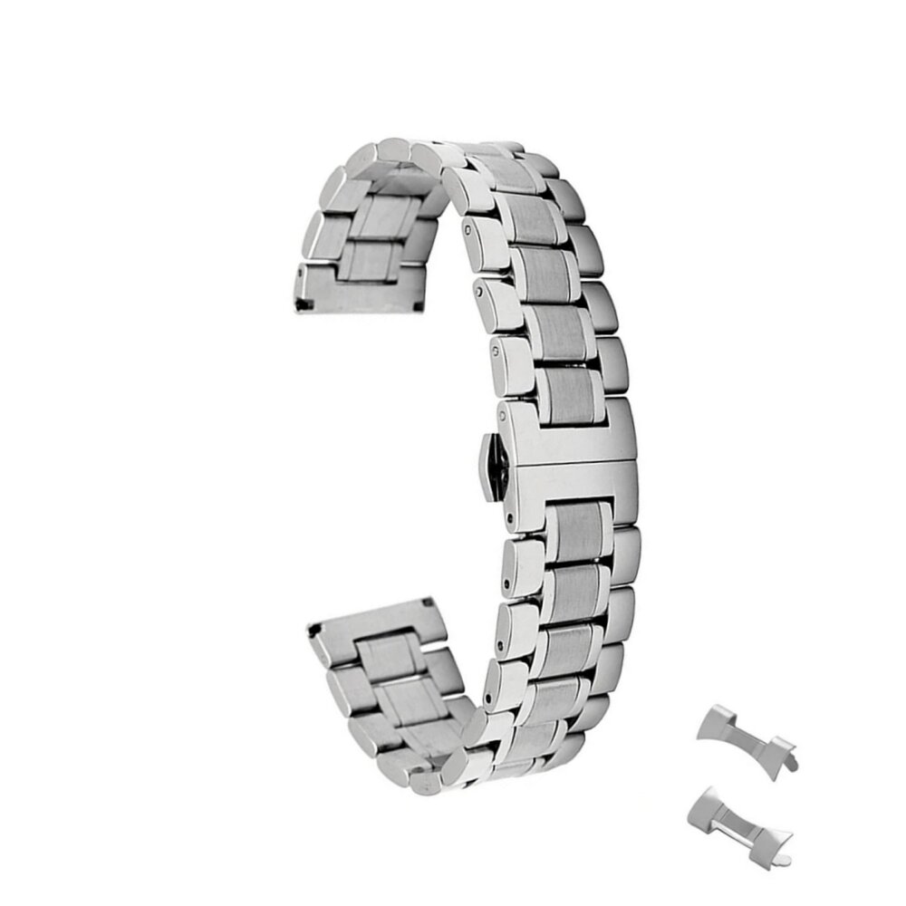 Edelstahl Uhrenarmband Mit Faltschließe - Rostfrei Für Damen & Herren